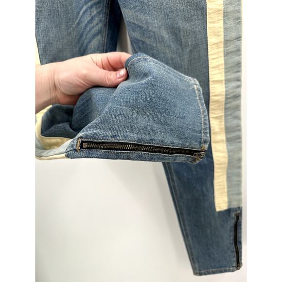 rag & bone The Skinny Racer Relay jeans stripe slim zipper ankle low rise 30 - Picture 4 of 10